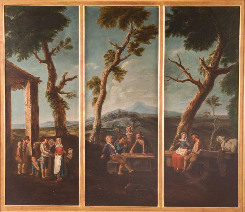 ITALIAN SCHOOL: "FIGURES IN A RURAL