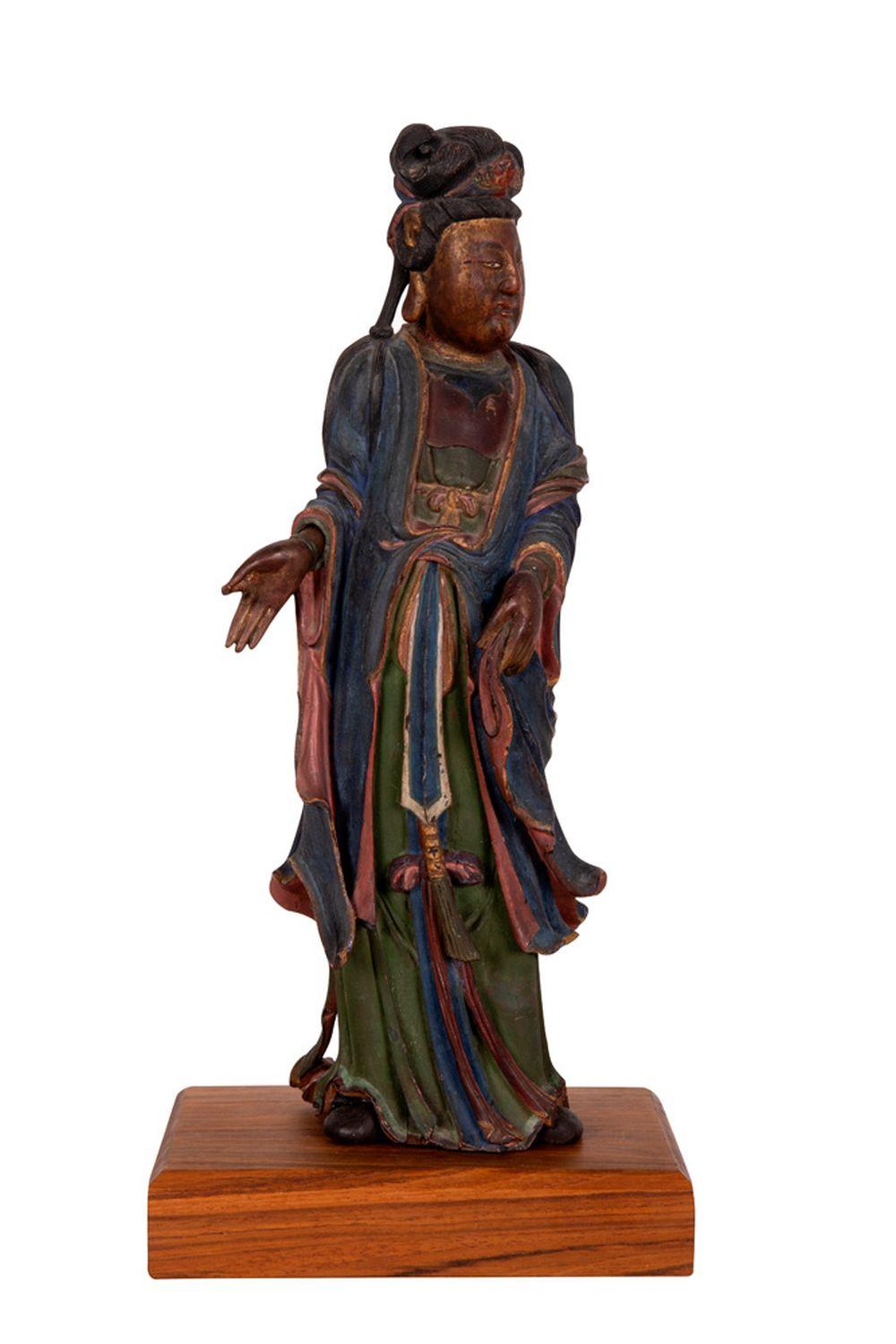 CHINESE POLYCHROME CARVED WOOD 335997