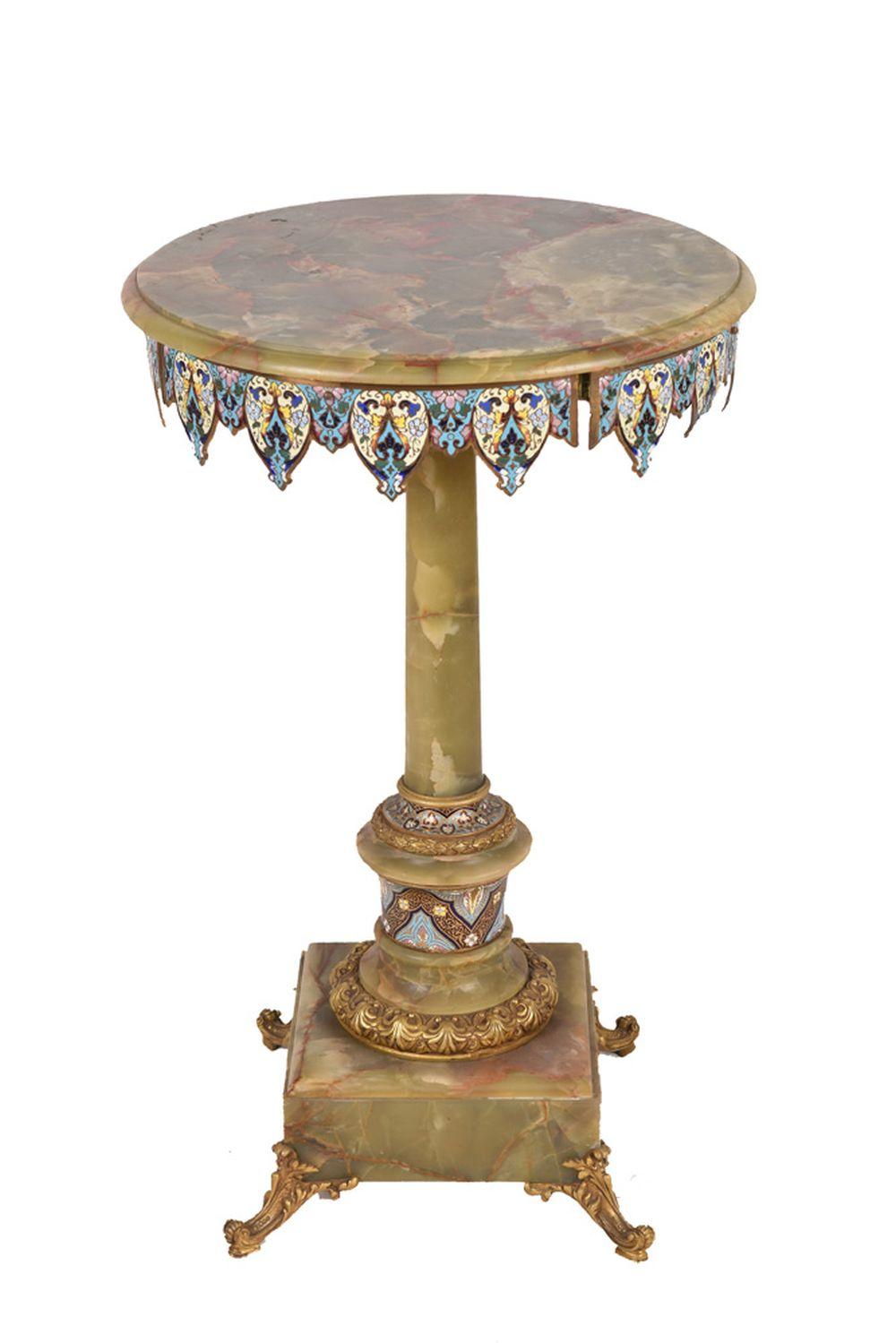 FRENCH CHAMPLEVE ONYX TABLE20 3359d7