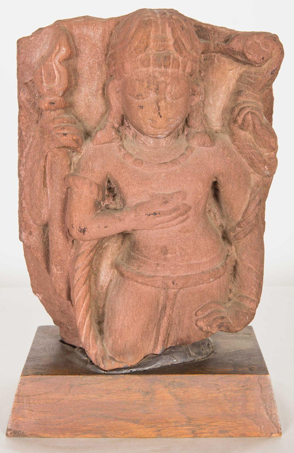 INDIAN STONE CARVED STELE OF A