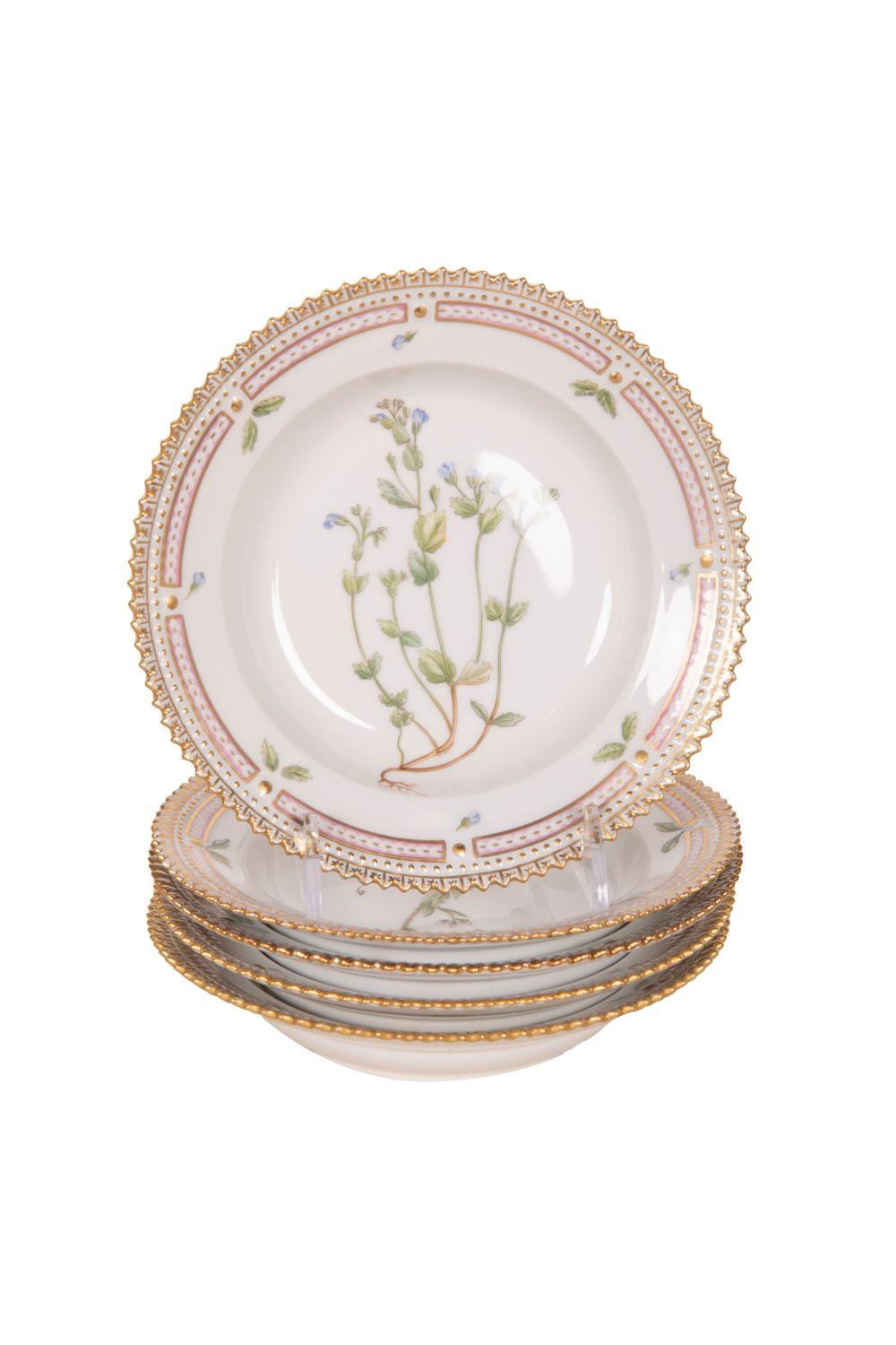 SET OF FIVE ROYAL COPENHAGEN "FLORA