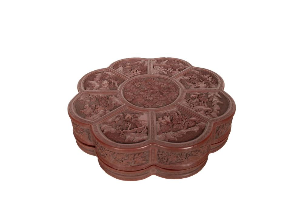 CHINESE CINNABAR BOX21 inches wide;