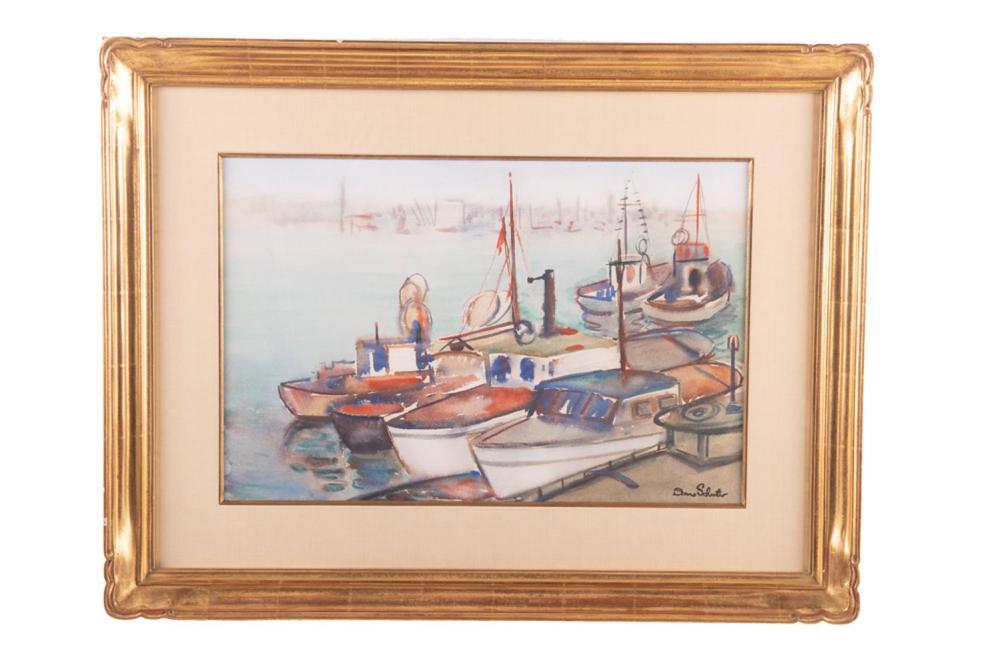 DONNA SCHUSTER: BOATS IN THE HARBOR,