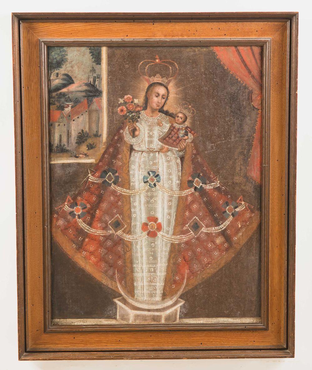 SPANISH COLONIAL: VIRGIN OF THE ROSARY18th