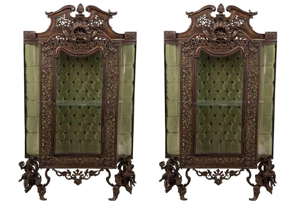 PAIR OF LOUIS XV STYLE PATINATED 335ac3