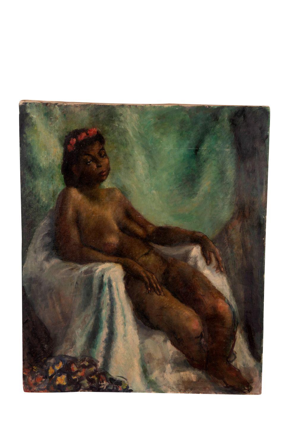 GEORGE CHAN SEATED NUDE oil on 335ad9