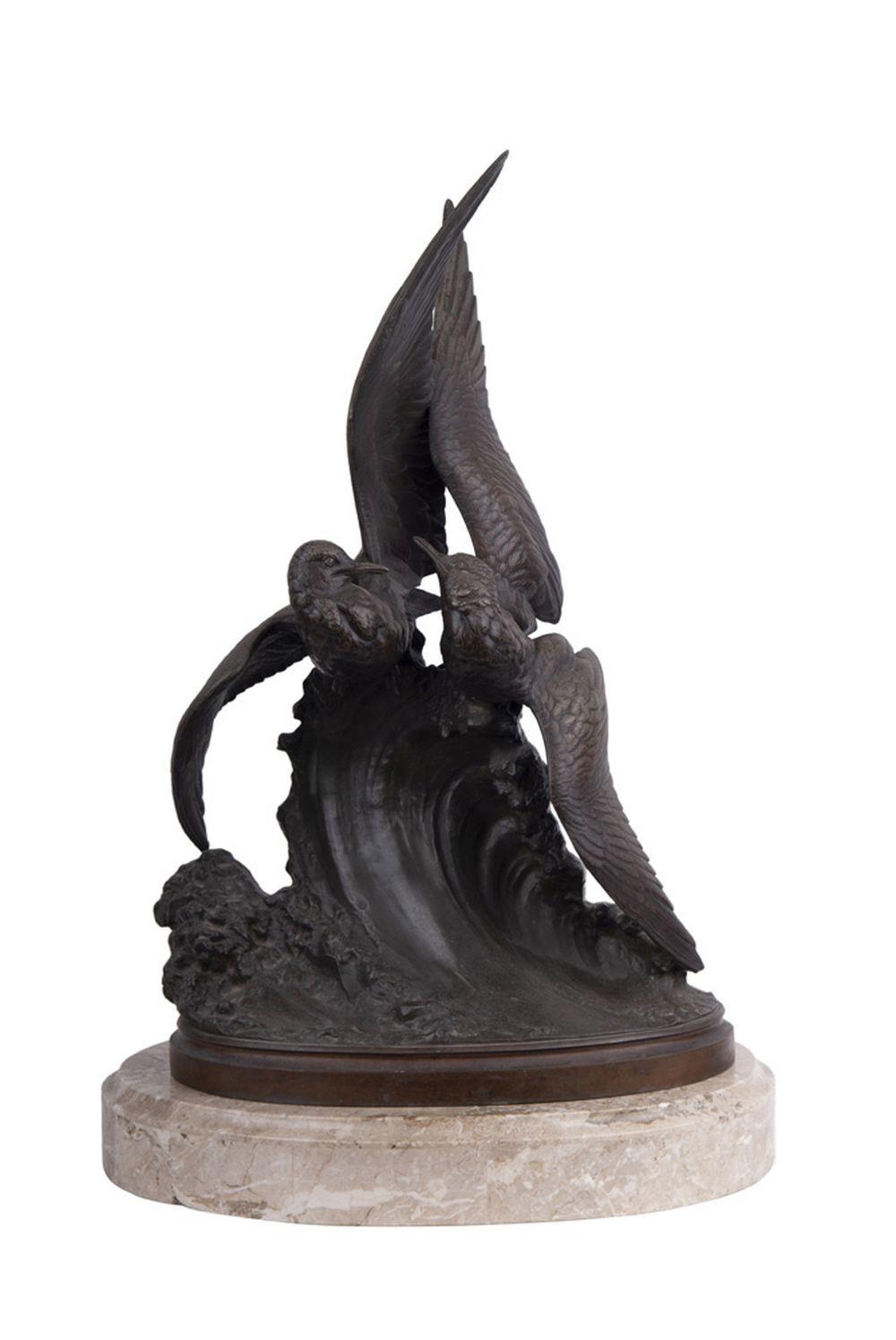 HENRI LECHESNE GULLS spelter 335b5e