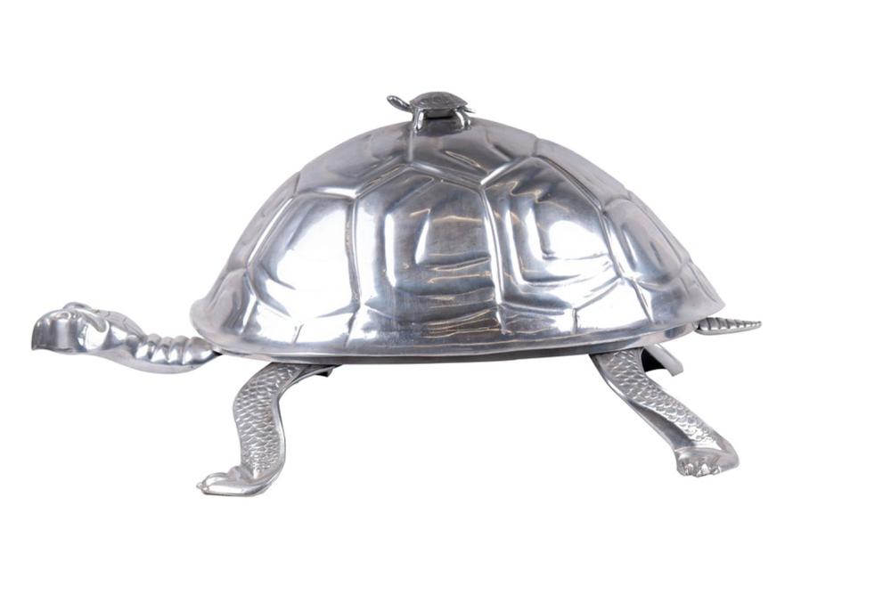 PEWTER TURTLE FORM COVERED ENTREEBruce