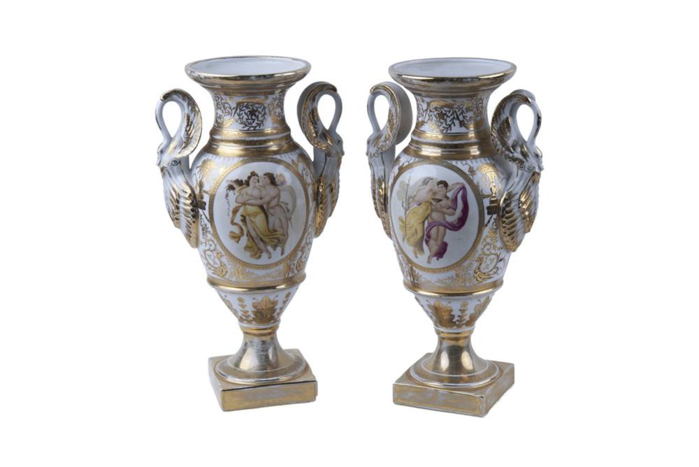 PAIR OF KPM STYLE PORCELAIN VASES18