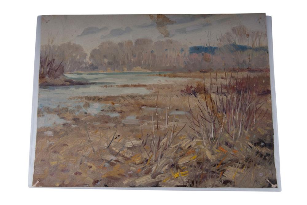 GEORGE BROWN LANDSCAPE STUDY oil 335bb9