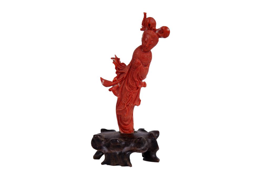 CHINESE CARVED CORAL QUAN YIN4