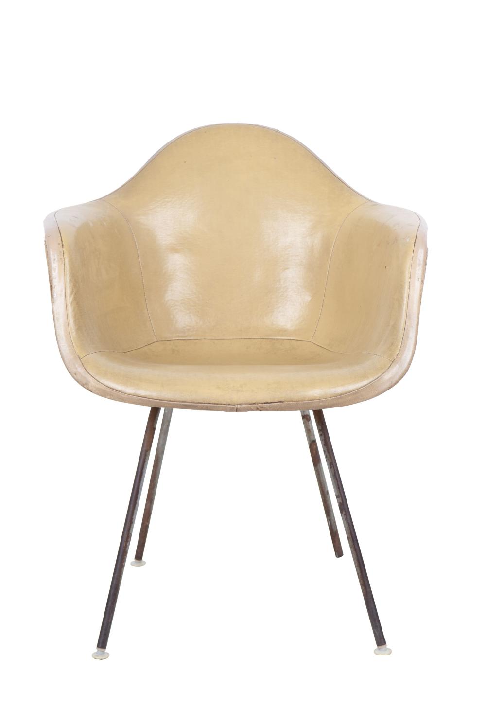 EAMES STYLE LEATHER-WRAPPED FIBERGLASS