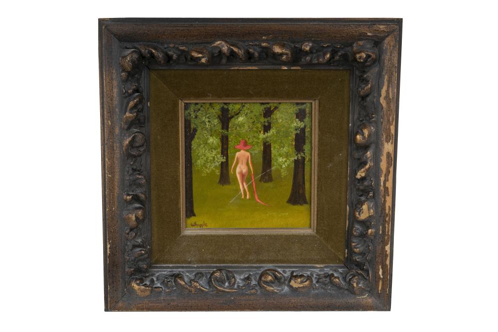 FRANK WHIPPLE: "NUDE IN FOREST"oil