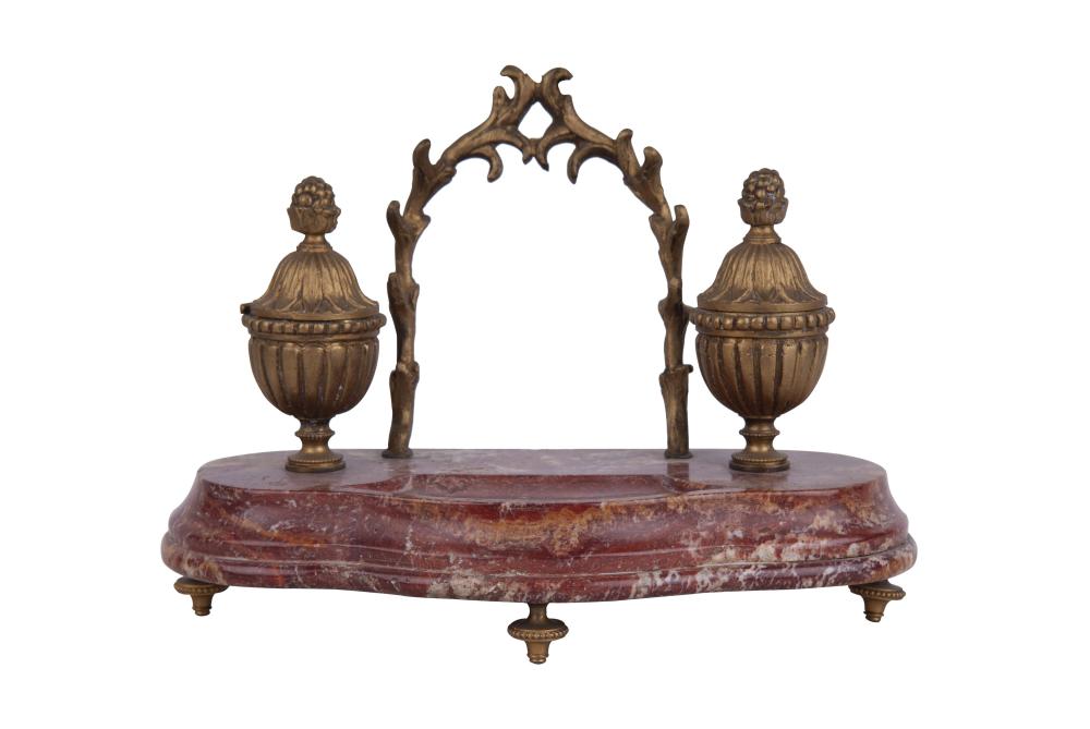 FRENCH GILT BRONZE ROUGE MARBLE 335cb8