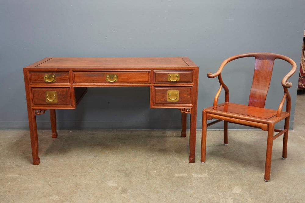 CHINESE DESK & CHAIRwith fretwork