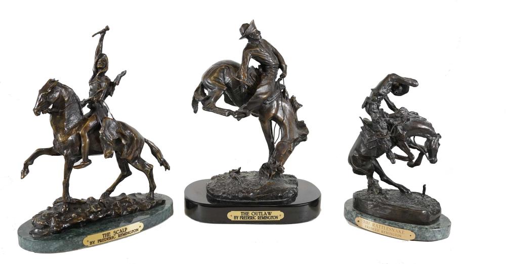 AFTER REMINGTON THREE BRONZE GROUPScomprising 335d52