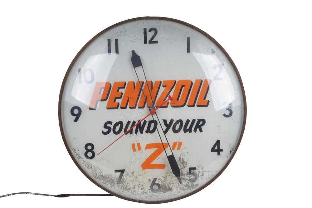 PENNZOIL CLOCKCondition with crazing 335d63