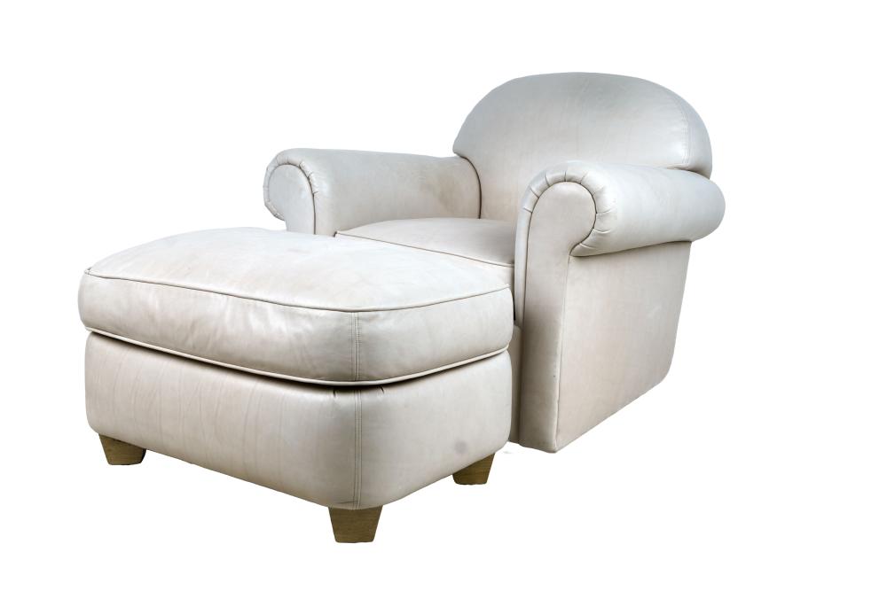A RUDIN GRAY LEATHER CLUB CHAIRwith 335d7a