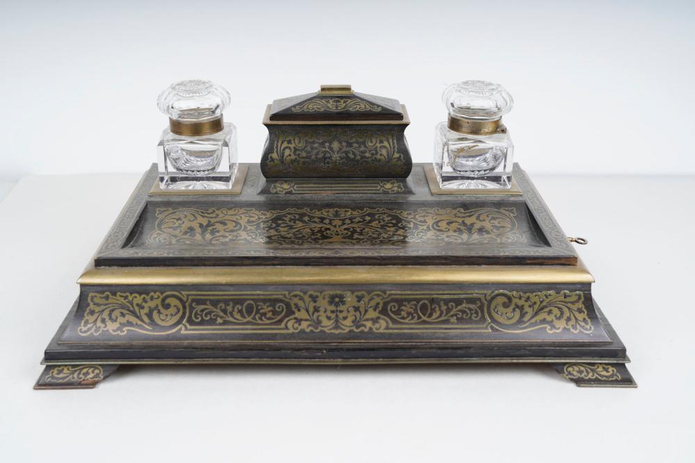 FRENCH BOULLE DOUBLE INK STANDwith
