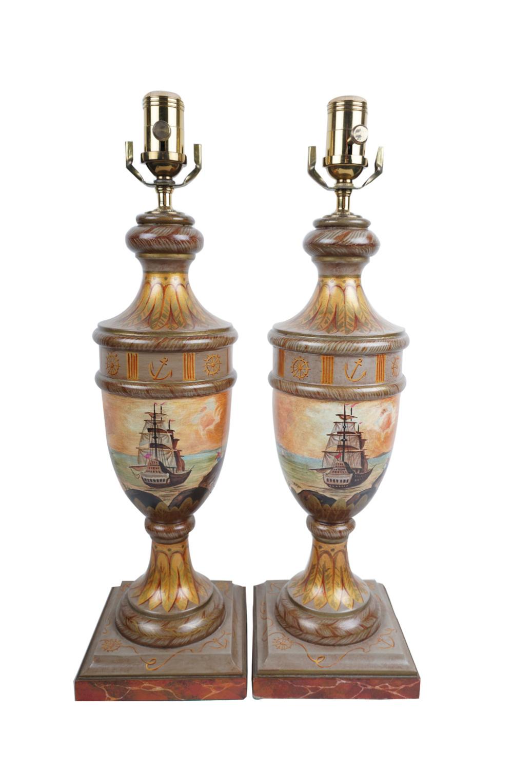 PAIR OF PAINTED URN-FORM TABLE