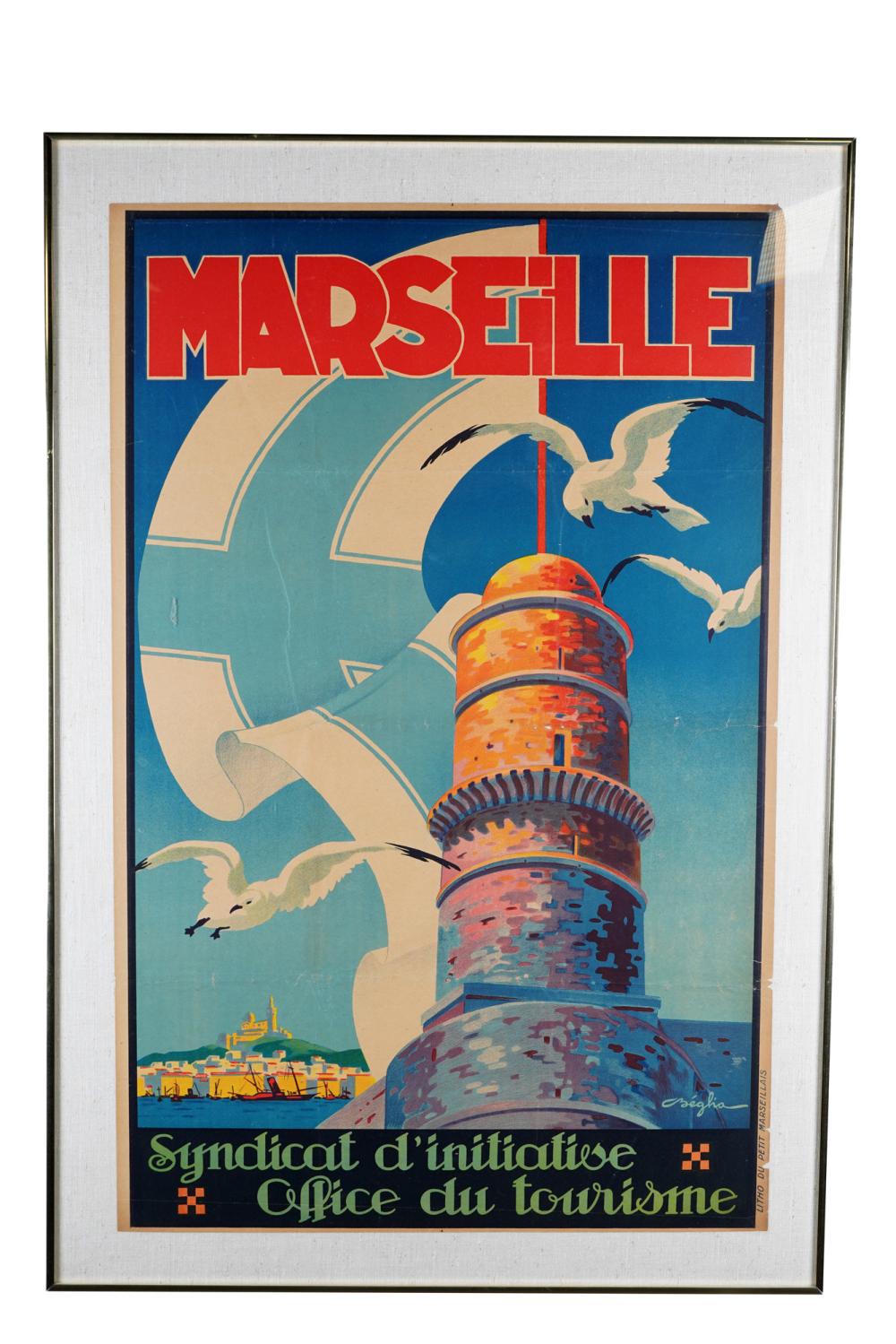 MARSEILLE OFFICE DU TOURISME POSTERlithograph 335e52