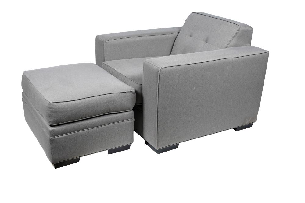 CONTEMPORARY GREY UPHOLSTERED CLUB