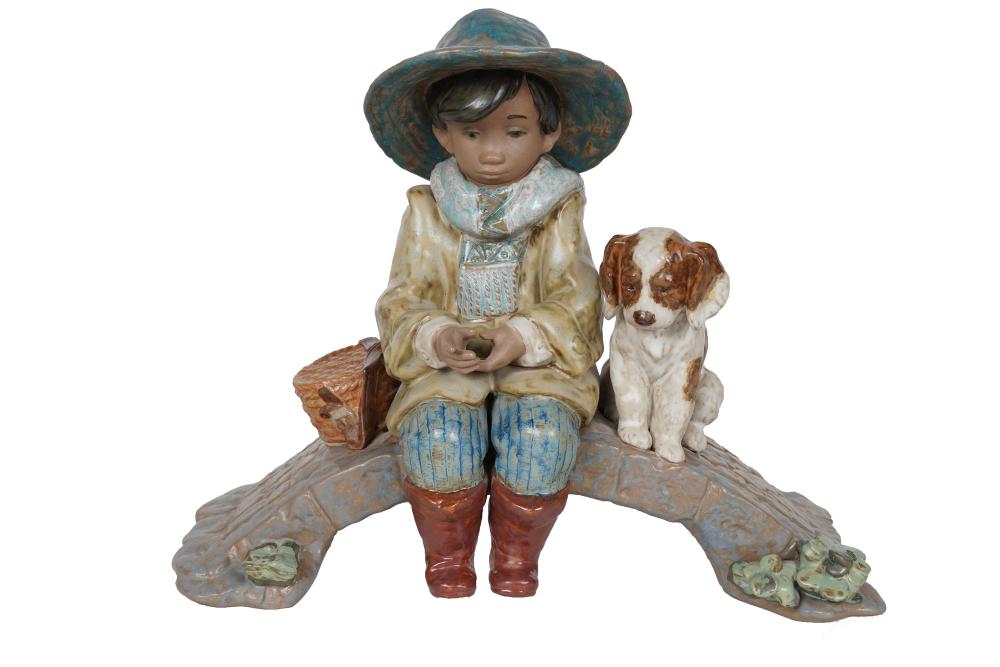 LLADRO FIGURE OF A DOG & CHILD