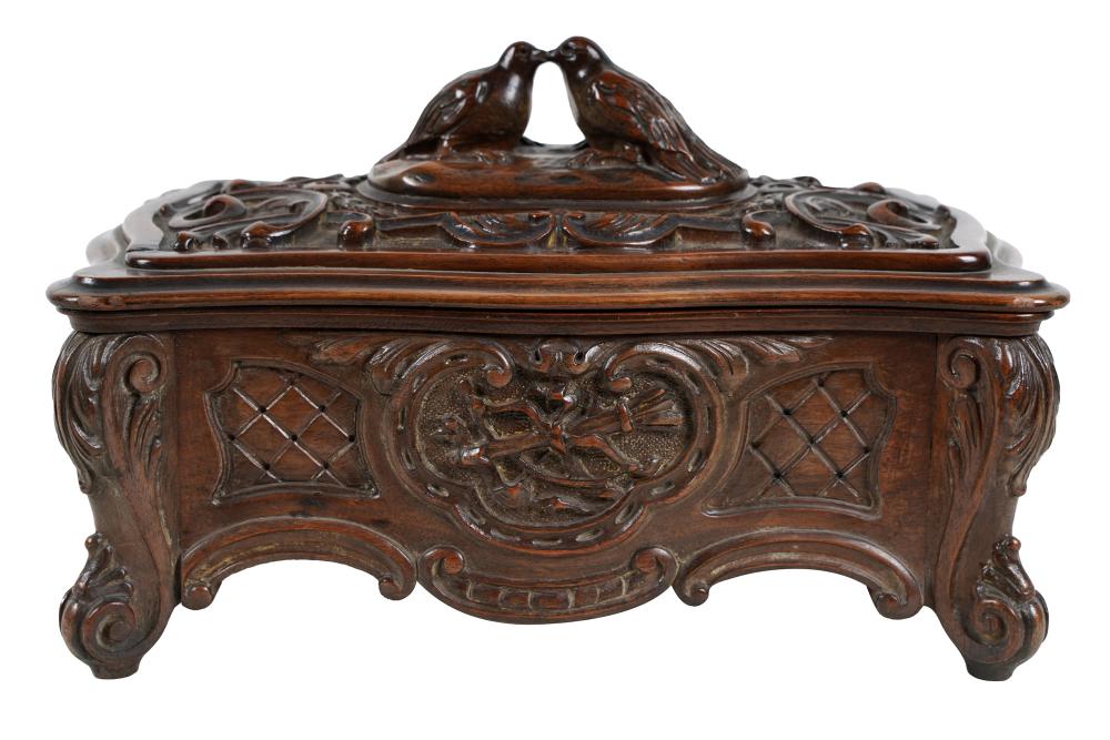 CARVED WALNUT VANITY BOXwith carved 335eb6