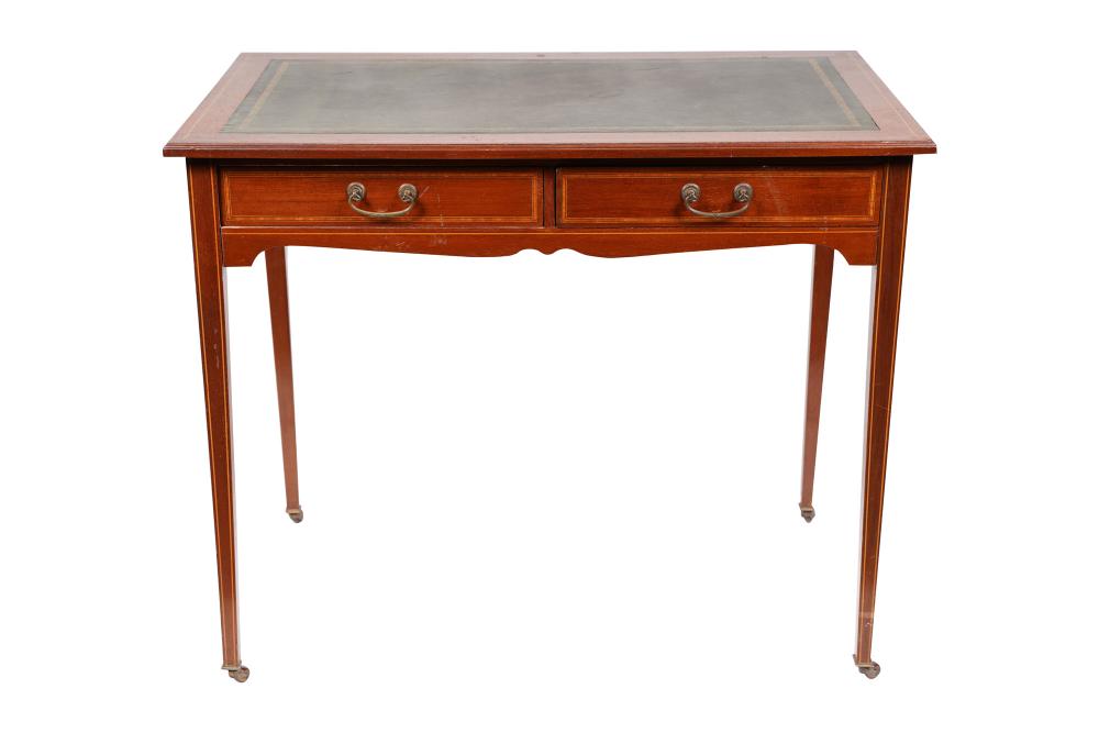 LEATHER TOP WRITING TABLEmahogany with