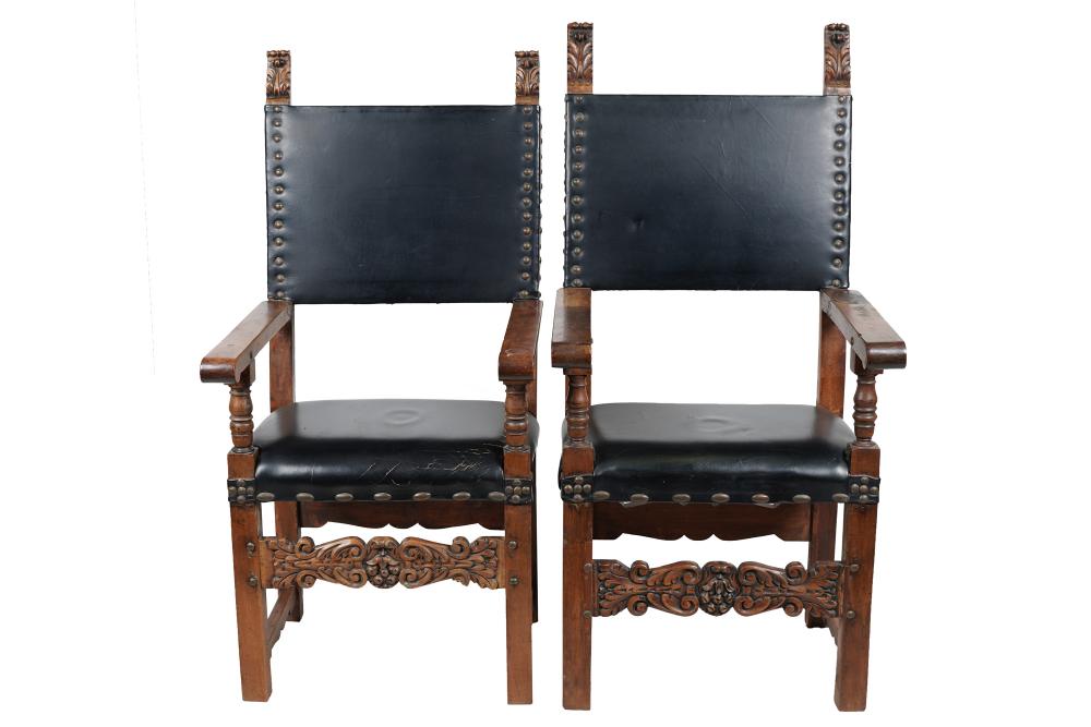 PAIR OF SPANISH CARVED WALNUT  335f08