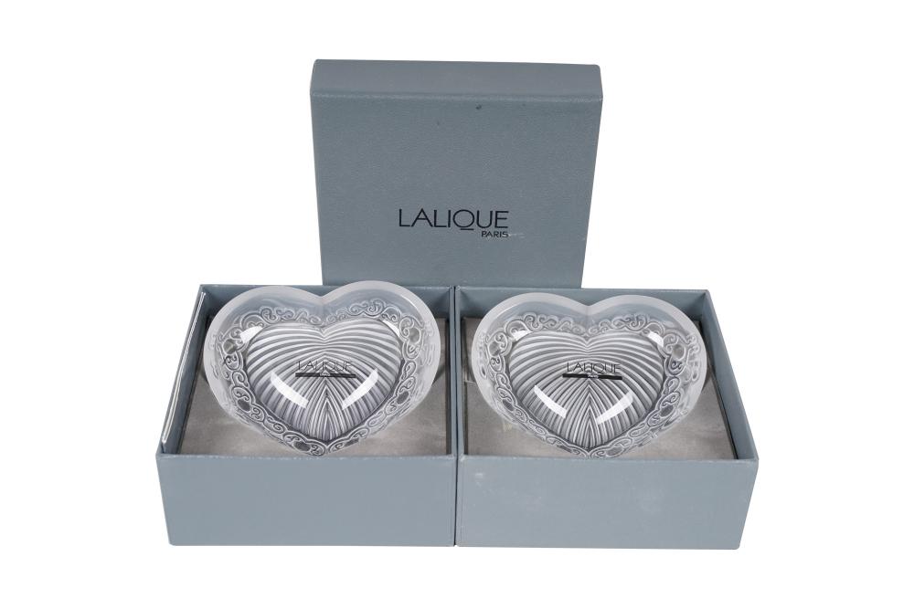 TWO LALIQUE HEART DISHESCondition  335f37