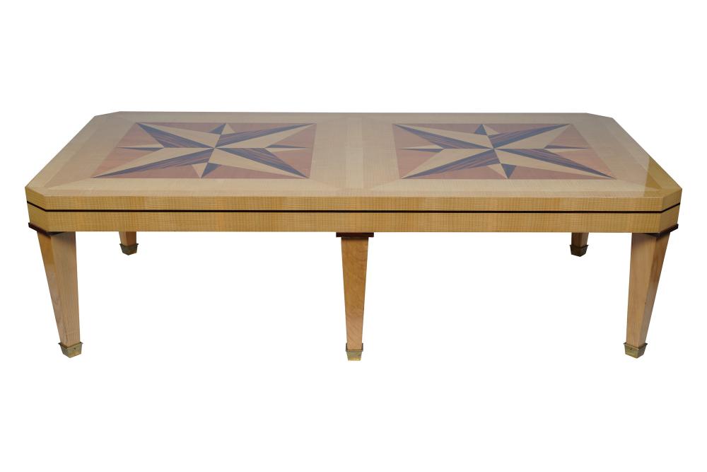 INLAID BLONDE COFFEE TABLEwith gilt