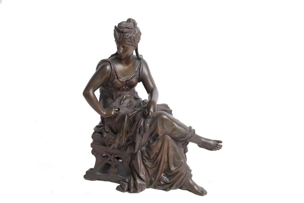 EUTROPE BOURET: "SEATED WOMAN"bronze
