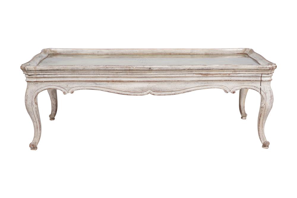 LOUIS XV STYLE GREY-PAINTED & MIRROR