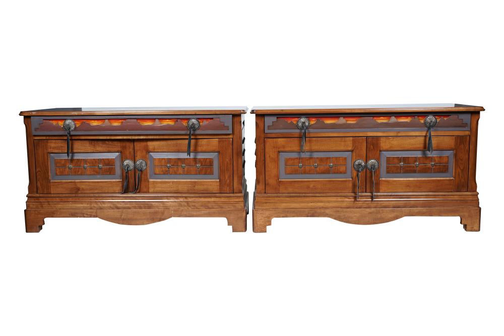 PAIR OF WESTERN STYLE END TABLESwith 335fa8