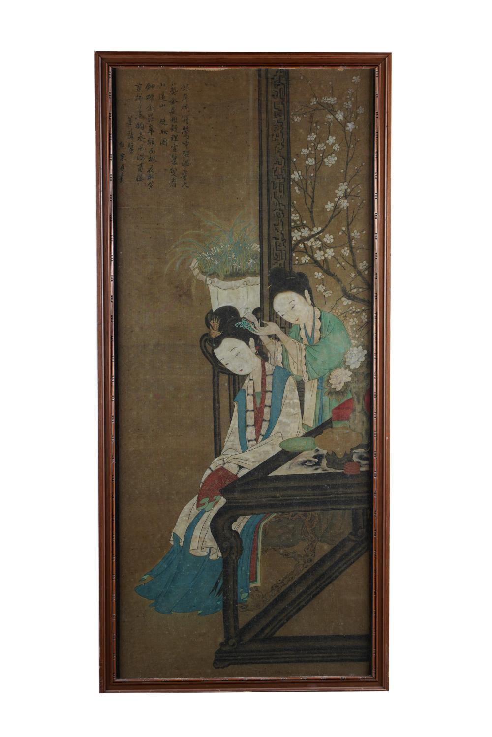 FRAMED CHINESE SCROLL PAINTINGCondition: