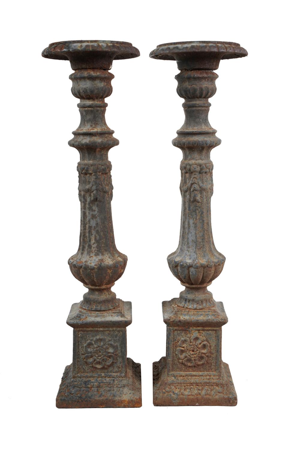 PAIR OF IRON PRICKET STICKS17 3/4 inches