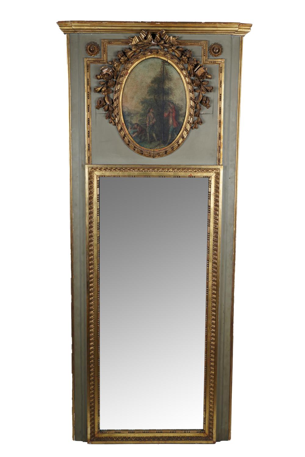 FRENCH PAINTED PARCEL GILT TRUMEAU 335fe8