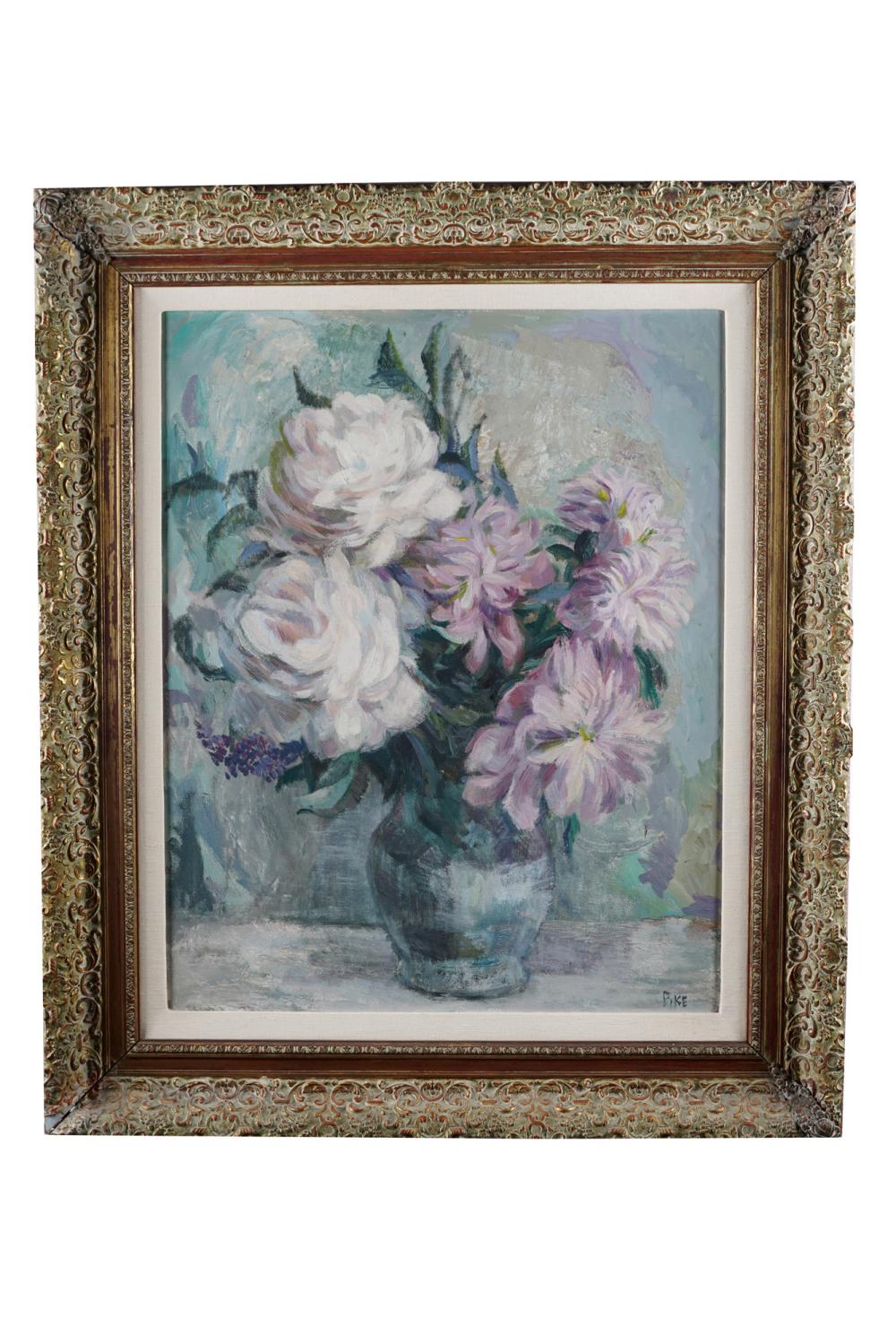 MARION PIKE PEONIES oil on canvas 335fec