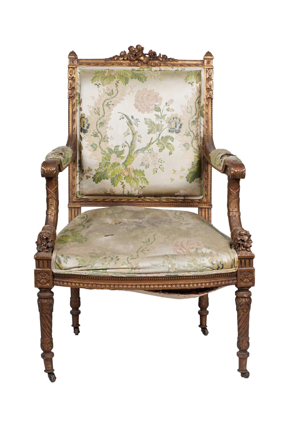 FRENCH GILTWOOD FAUTEUIL FRAMEin