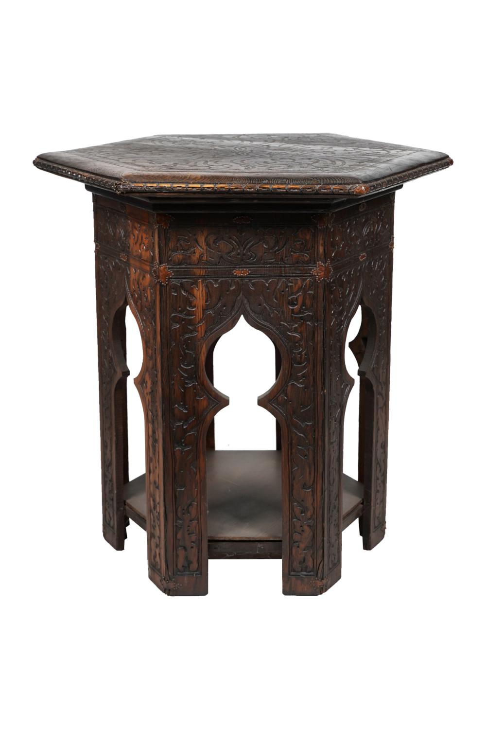 CARVED HEXAGONAL TABLEProvenance: De