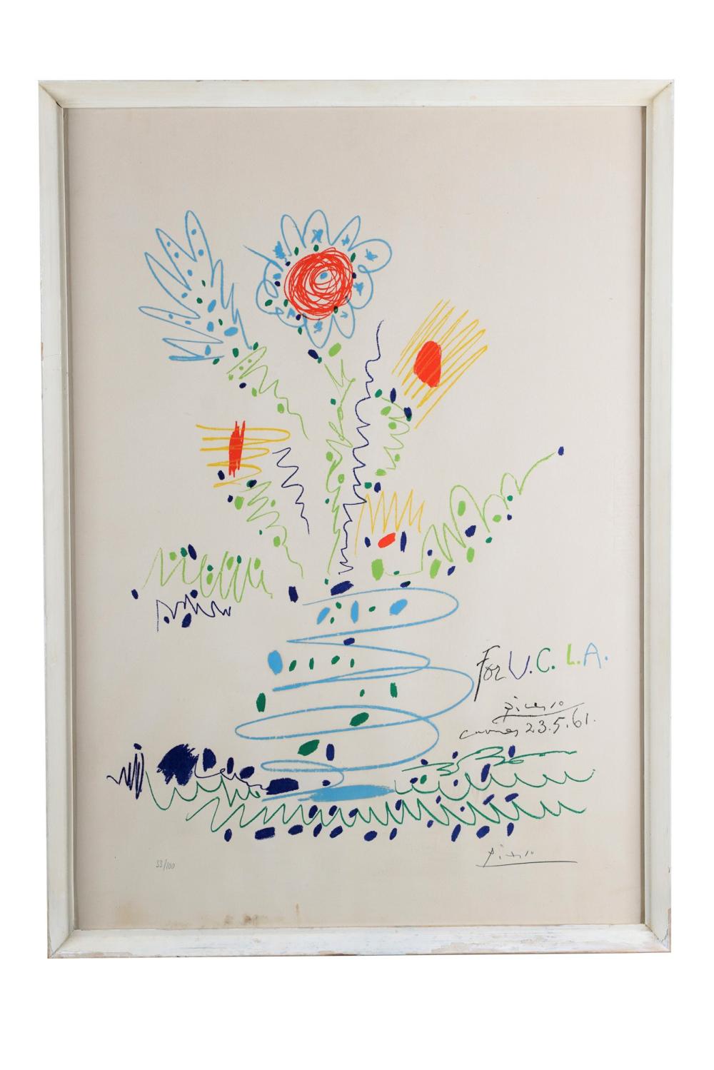 PABLO PICASSO: "FLEURS, FOR U.C.L.A"circa