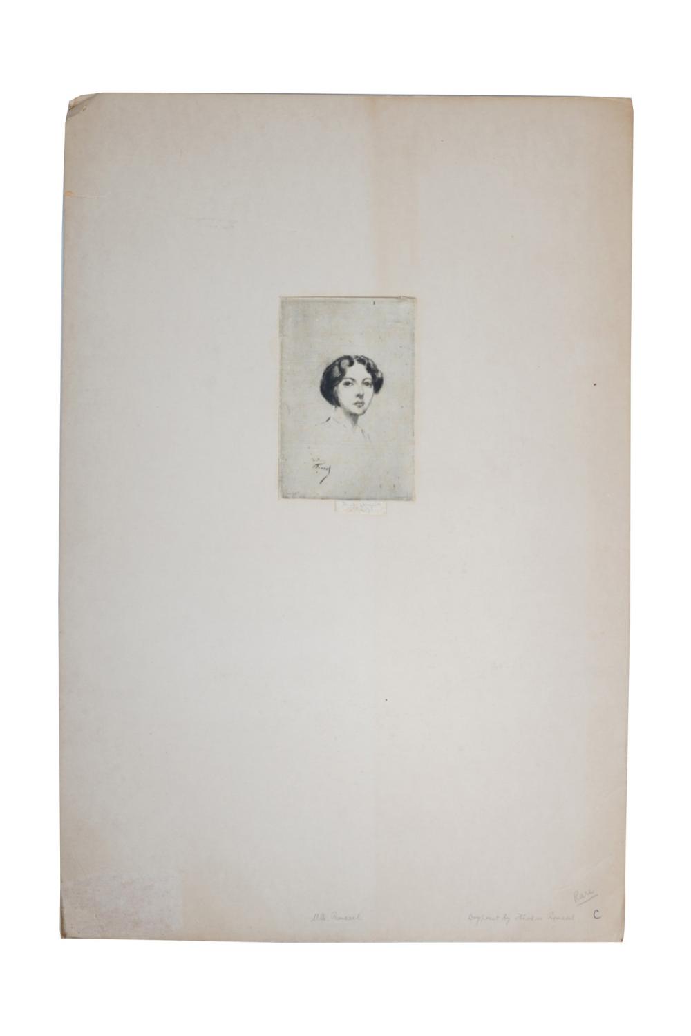 THEODORE ROUSSEL: "PORTRAIT"drypoint