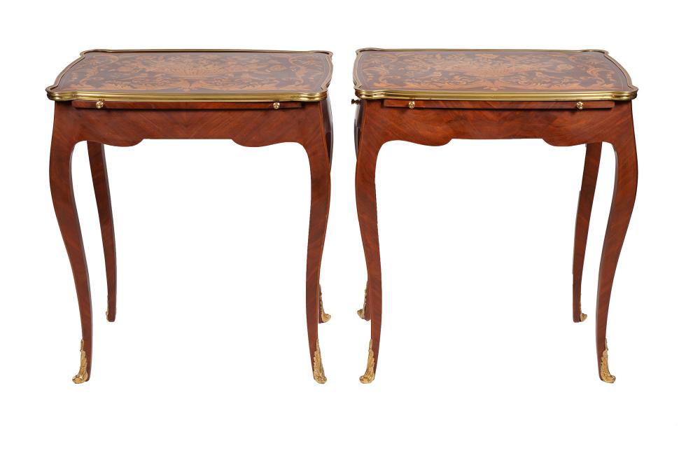 PAIR OF LOUIS XV STYLE MARQUETRY 3360a0