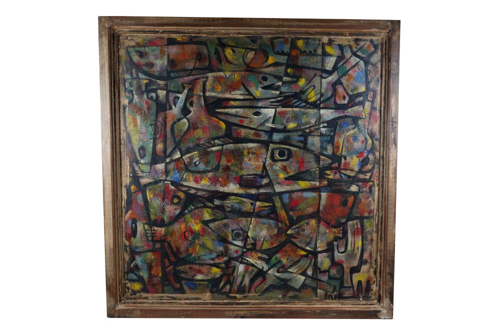 LEON D USSEAU UNTITLED ABSTRACT oil 3360b6