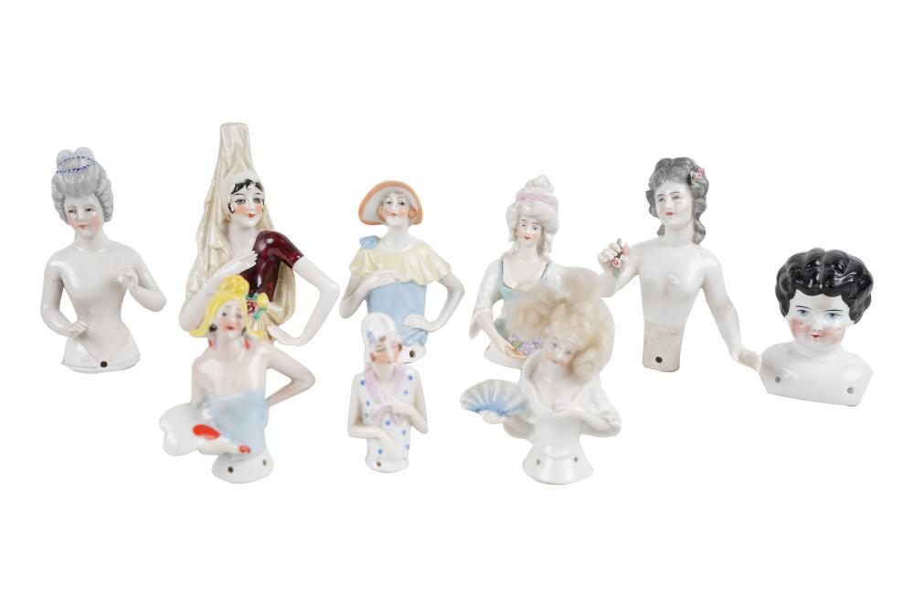 NINE HAND PAINTED PORCELIAN FIGURINESassorted 3360f0