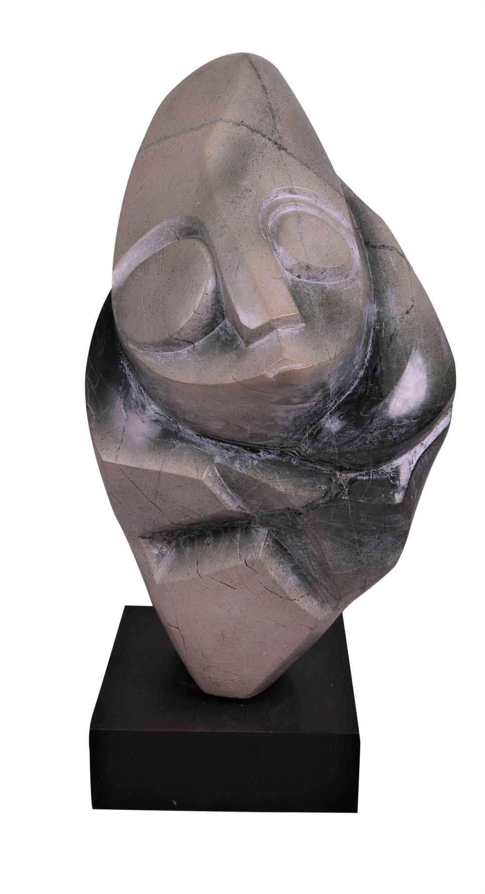 CARVED SHONA STONE FIGUREon a wood 336129