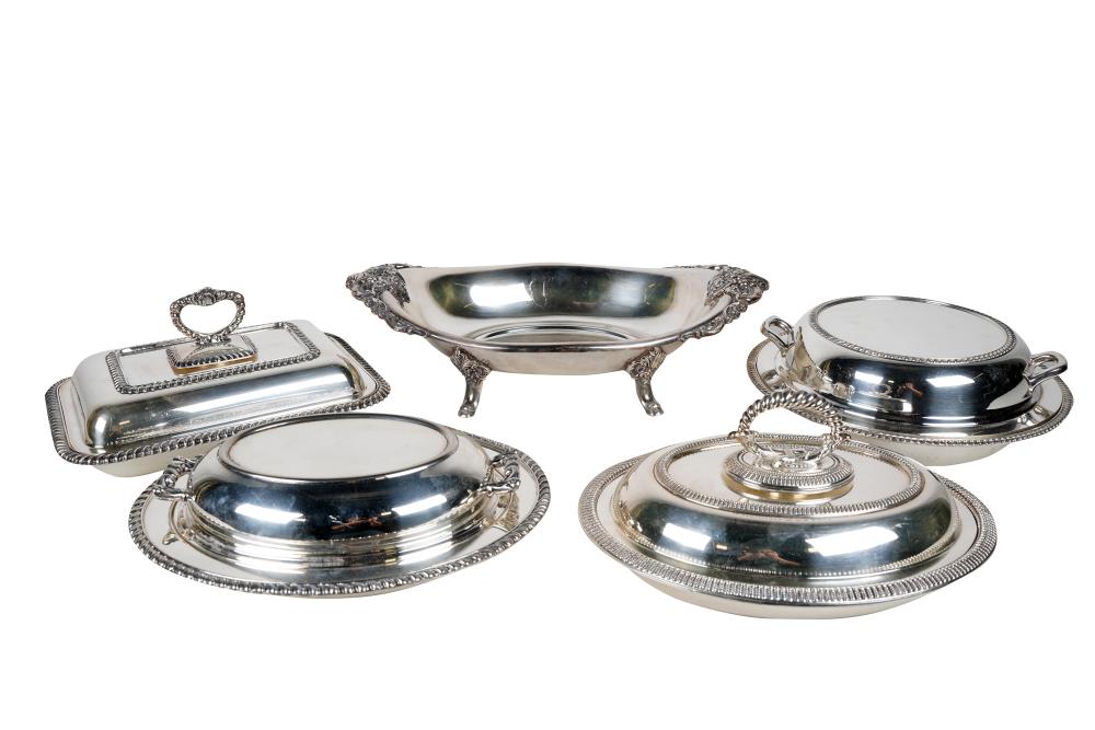 FIVE ASSORTED SILVERPLATE SERVING 33612d