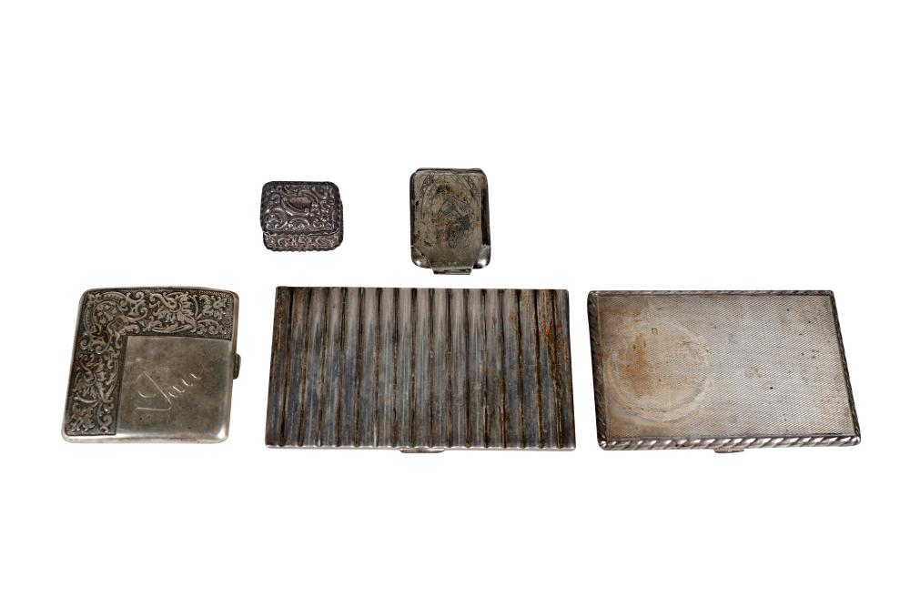 FIVE ASSORTED SILVER CASEScomprising