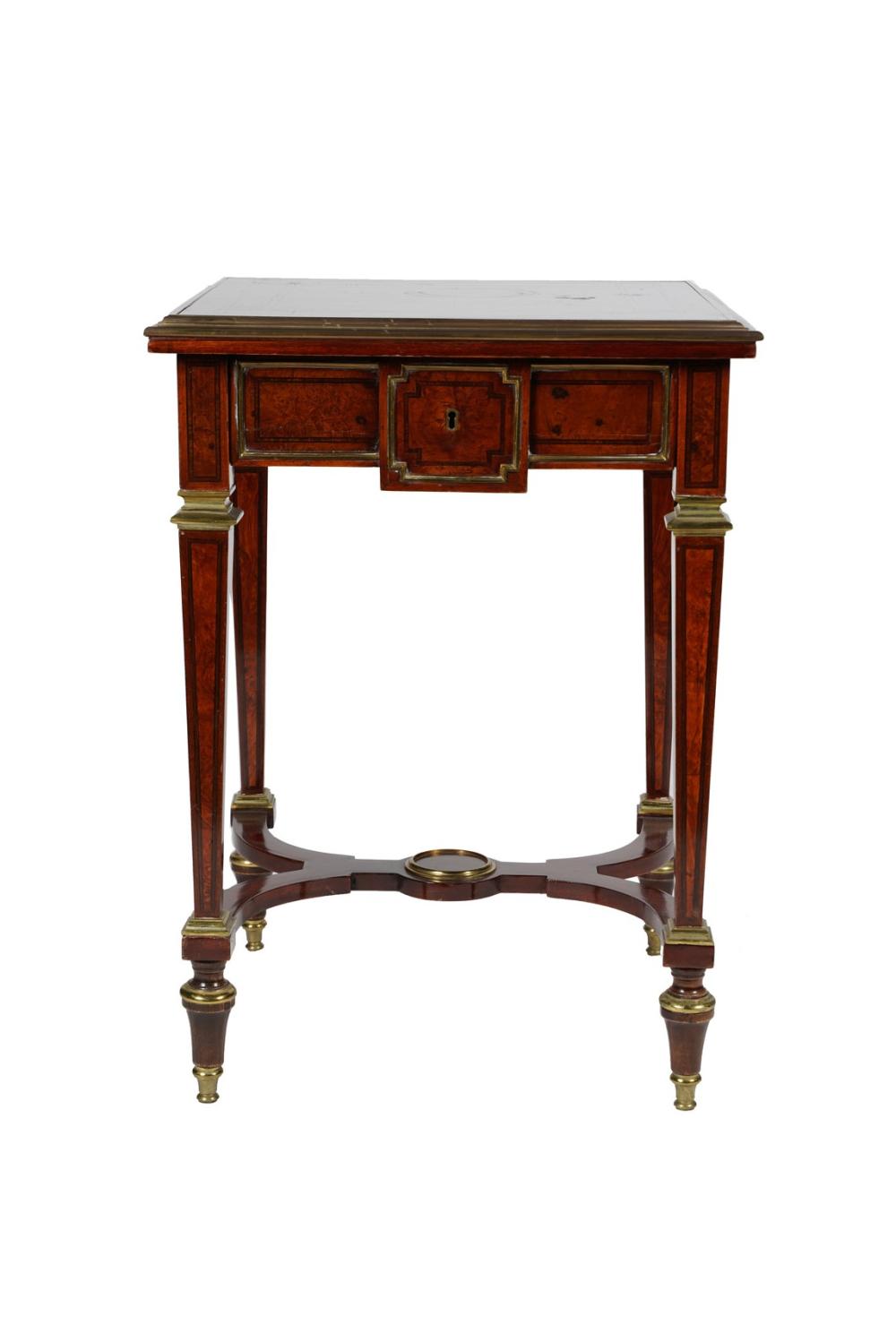 LOUIS XIV STYLE MAHOGANY & BRASS